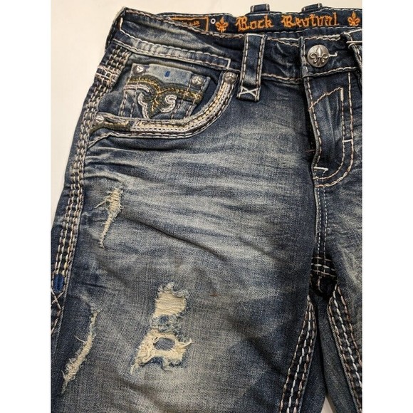 Rock Revival Armie Relaxed Straight Distressed Denim Jeans Men’s Size 29 x 32 - Picture 9 of 9